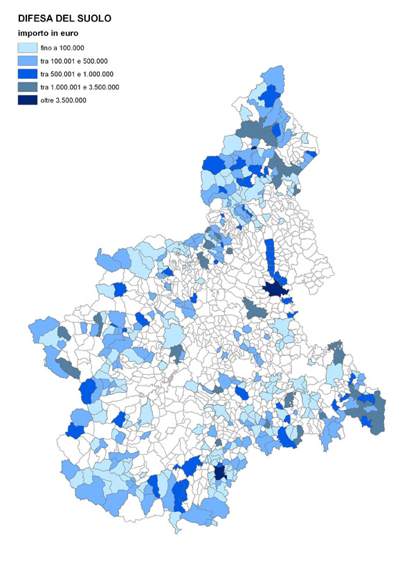Importo interventi per comune - DIFESA DEL SUOLO